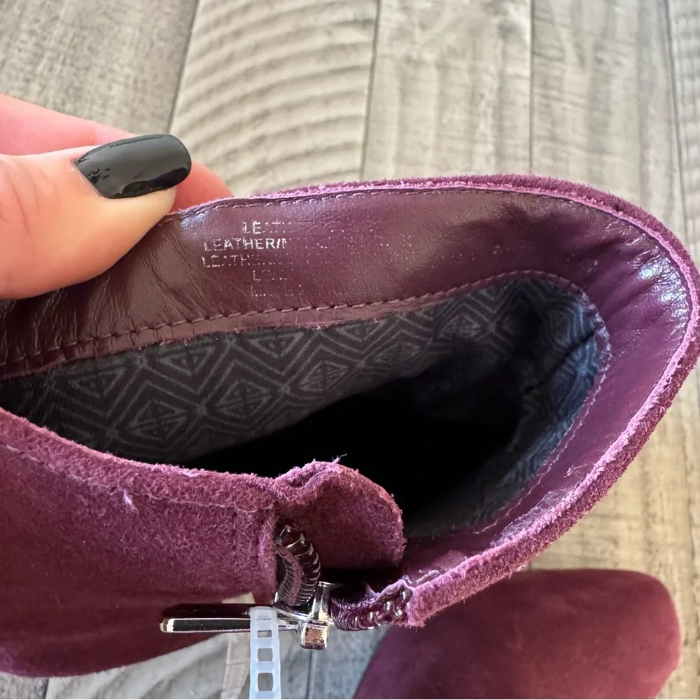 NWT Antonio Melani Elana Suede Bordo Dress Booties Sz 7